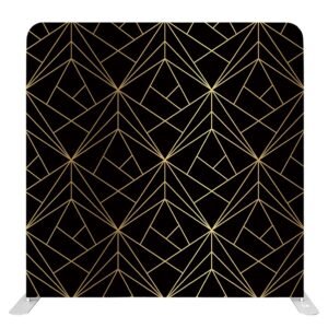 Black Gatsby Photo booth backdrop with gold geometric pattern