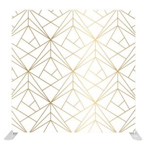 White Gatsby photo booth backdrop with gold geometric art deco pattern